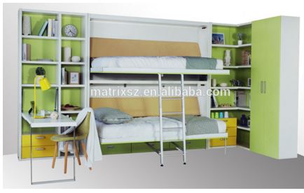 Folding bunk bed